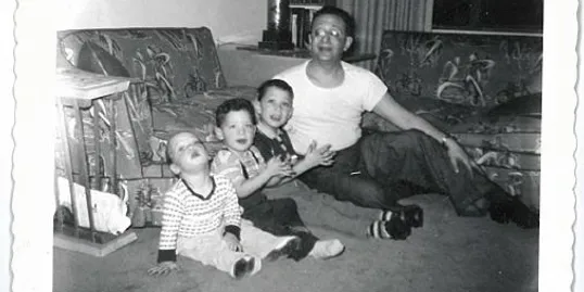 Zack with the three boys, 1957